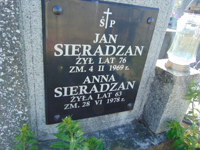 Anna Sieradzan Jasieniec - Grobonet - Wyszukiwarka osób pochowanych